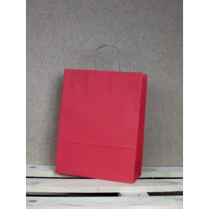 Torba papierowa kolorowa 24x32x10 cm uchwyt papierowy skręcany