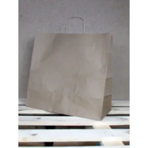 Torba papierowa eko 40x39x18 cm uchwyt papierowy skręcany