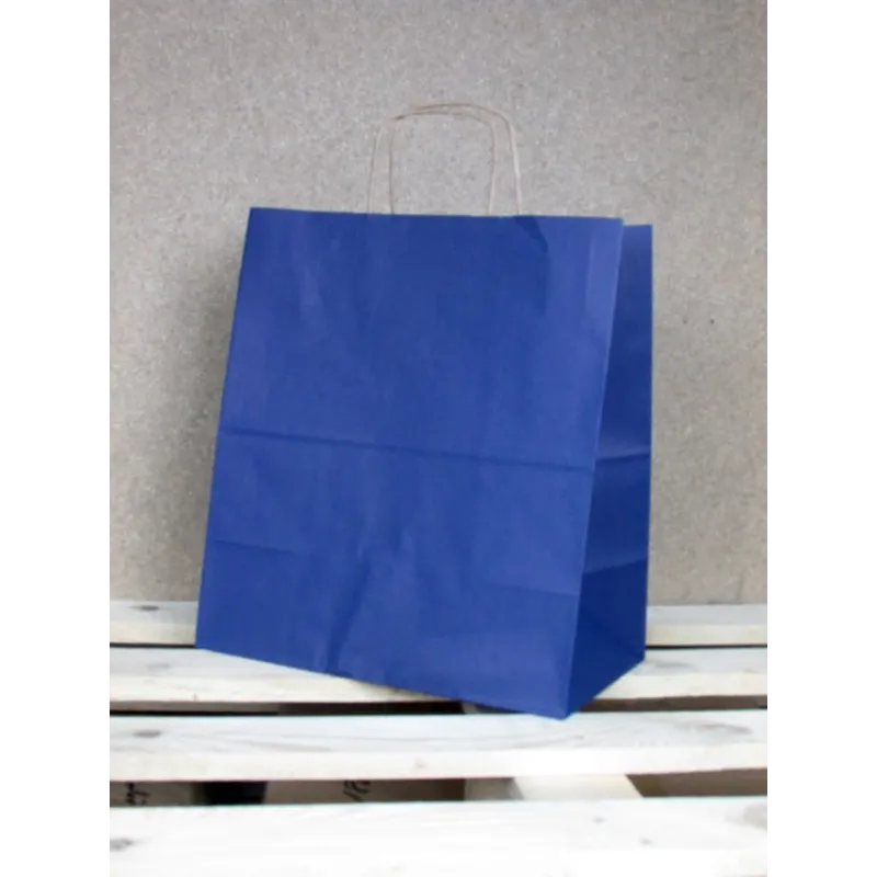 Torba papierowa kolorowa 30,5x34x17 cm uchwyt papierowy skręcany