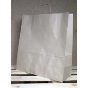 Torba papierowa eko prążek 45x48x17 cm uchwyt papierowy skręcany