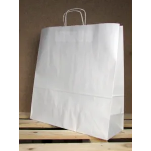 Torba papierowa eko prążek 45x48x17 cm uchwyt papierowy skręcany