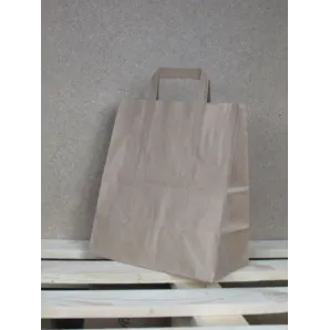Torba papierowa eko 26x30x14 cm uchwyt papierowy płaski