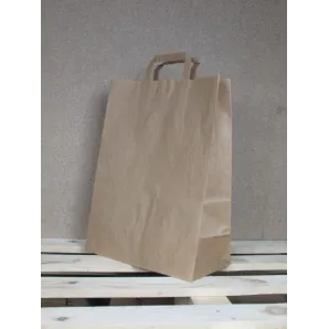 Torba papierowa eko 32x45x16 cm uchwyt papierowy płaski